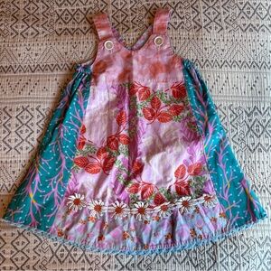 Handmade Floral Dress with Button Straps Sz 3t